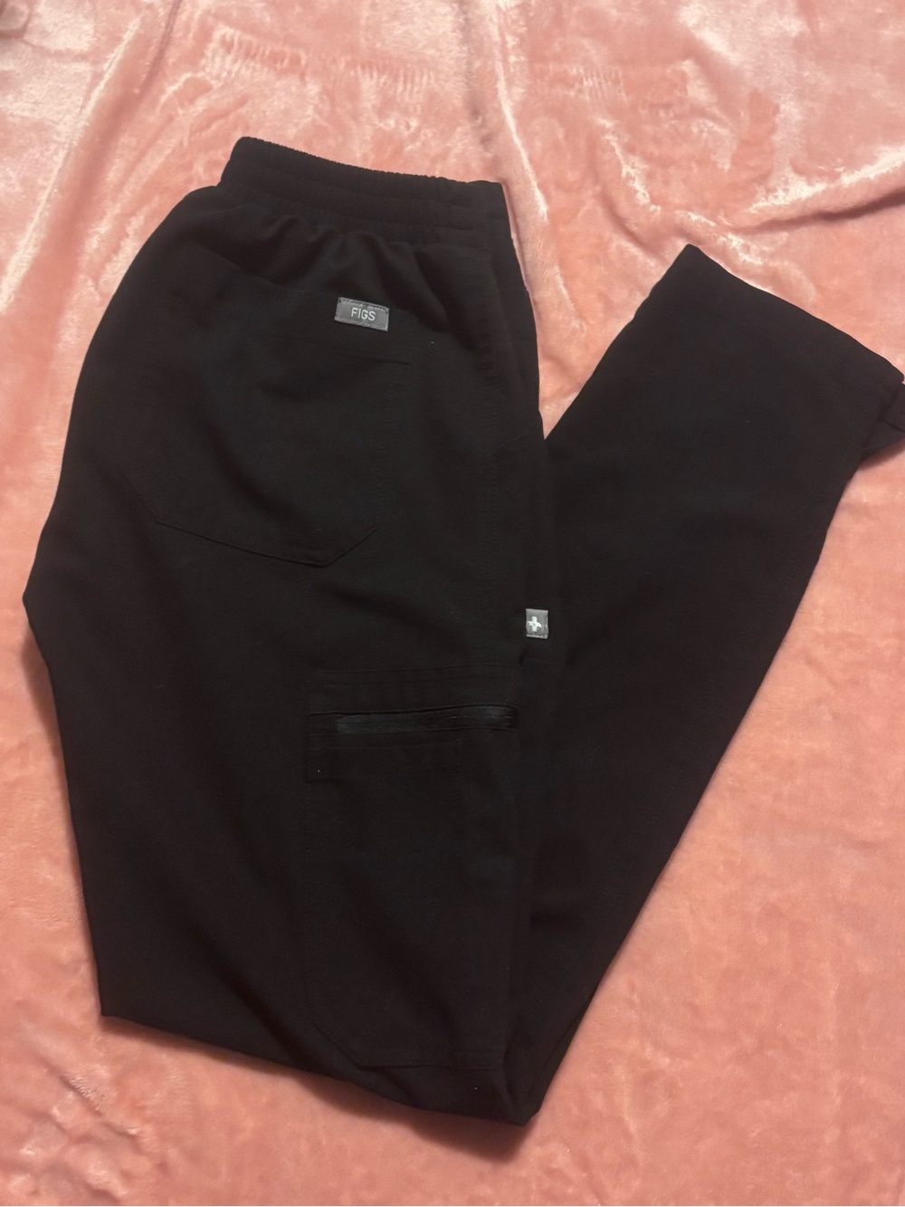 FIGS Black Cargo Straight Leg Pants